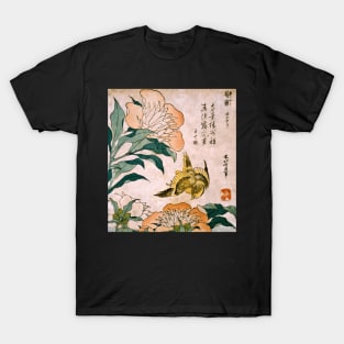 Hokusai Katsushika - Peony And Canary T-Shirt